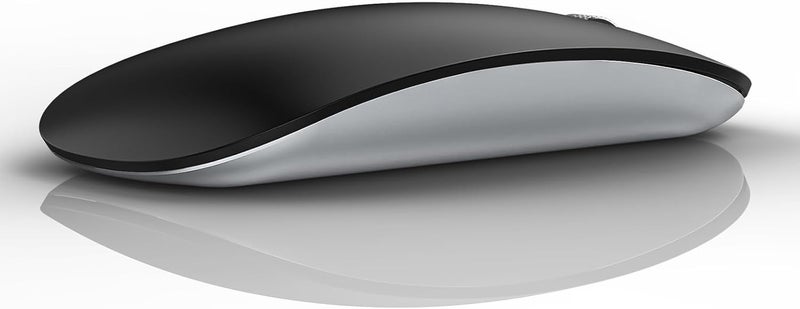 TENMOS M18 Bluetooth Mouse, USB C Rechargeable Wireless Mouse, Triple Mode (Dual Bluetooth+USB) Computer Silent Mice Portable with USB Receiver Type C Adapter for Laptop/MacBook/iPad/PC - Matte Black - Image 1
